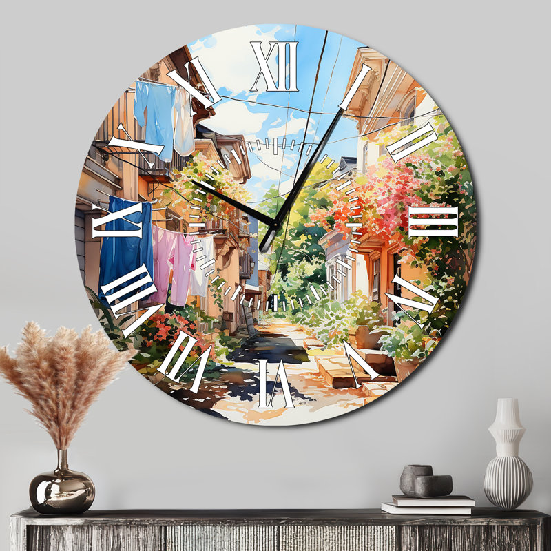 Laundry Day In Italy II - Horloge murale, Surdimensionné
