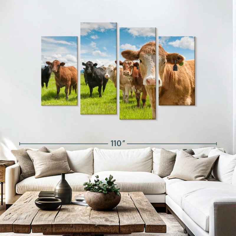 Candides vaches Highland, H 54 po x l 84 po