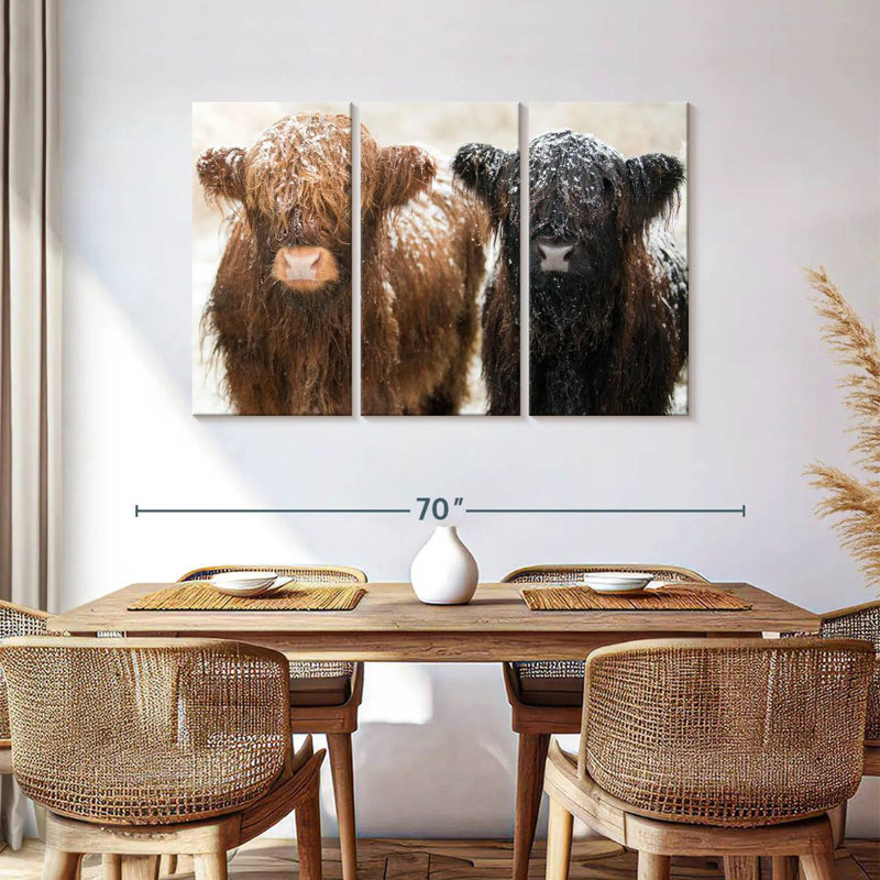 Brampt Hairy Highland Cows, 36" H x 57" W