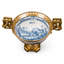 Porcelain Grand Round Trophy Vase With Bronze Blue Willow