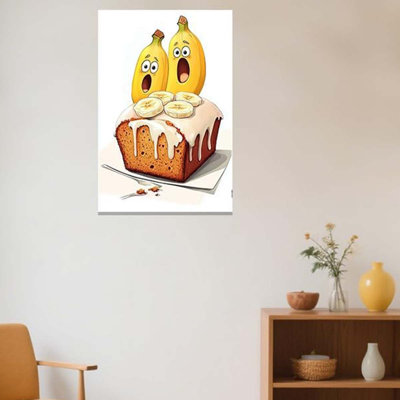 Funny Kitchen Canvas Wall Art Whimsical Food Art Pictures Fruit Vegetable Painting.