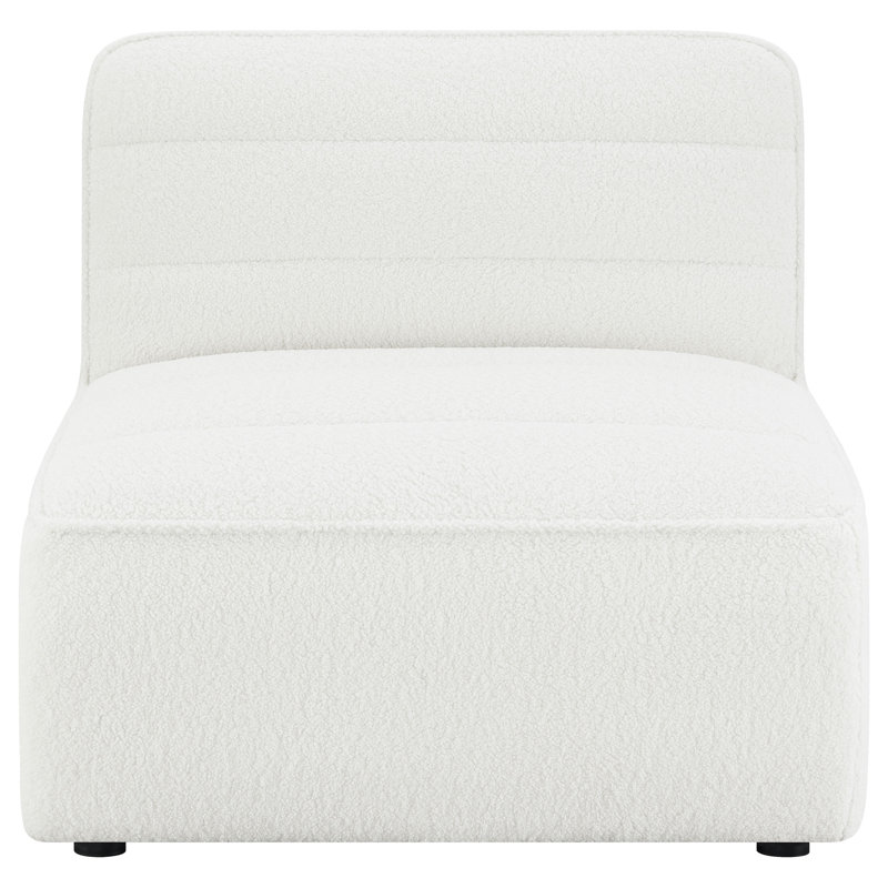 Fauteuil rembourré Benedic Naturel, Sherpa ivoire