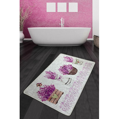 Tapis de bain antibactérien, antidérapant, 2,3 x 4,0 pieds | 100% polyester, hauteur des poils: 0,4 pouce, 20,5 oz / pied carré | Lavable à la machine, facile d'entretien, parfait pour la sécurité et le confort de la salle de bain | Durable et élégant pour la maison