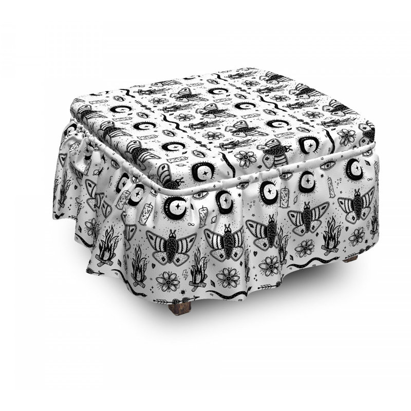 Housse pour repose-pieds à coussins carrés, Pattern 2