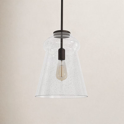 Single Light Glass Steel Dimmable Pendant