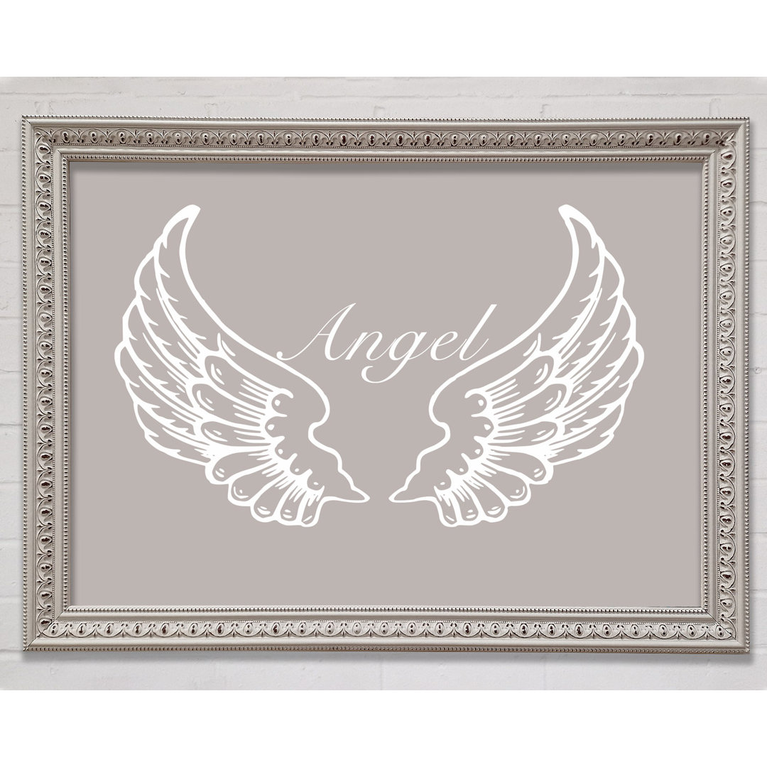 Angel Wings Beige Gerahmter Druck