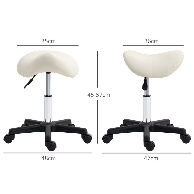 Chasie Adjustable Height Lab Stool Wheels, White