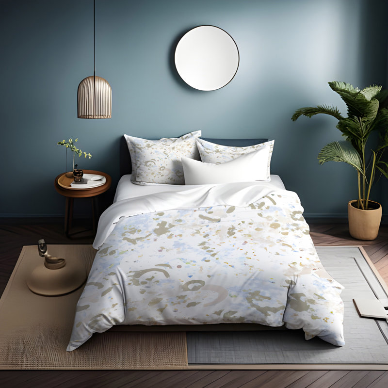 Polyester Abstract Duvet Cover, King Duvet Cover + 2 King Shams