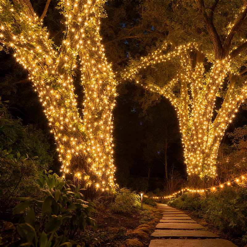  200Ft Christmas String Lights Grade IP65 Waterproof UL Listed Dimmable Twinkly Lights Outdoor Indoor Commercial for Holidays Christmas Trees Patio Garden Decor Brown Rope