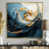 Toile avec cadre flottant or