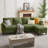 101'' Corduroy Upholstered Sectional Sofa With Storage Ottoman-661639653