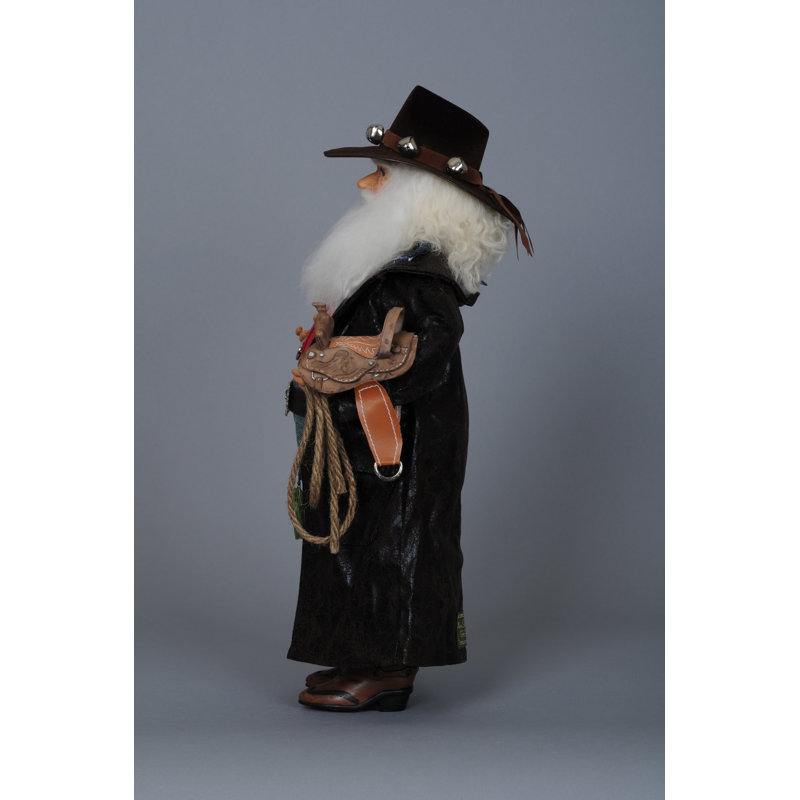 Christmas Cowboy Santa Figurine