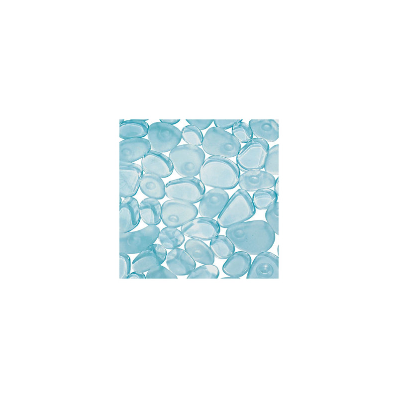 Tapis de bain antidérapant en plastique pour douche, baignoire et cabine de douche iDesign Pebblz, 22 po x 22 po, Bleu