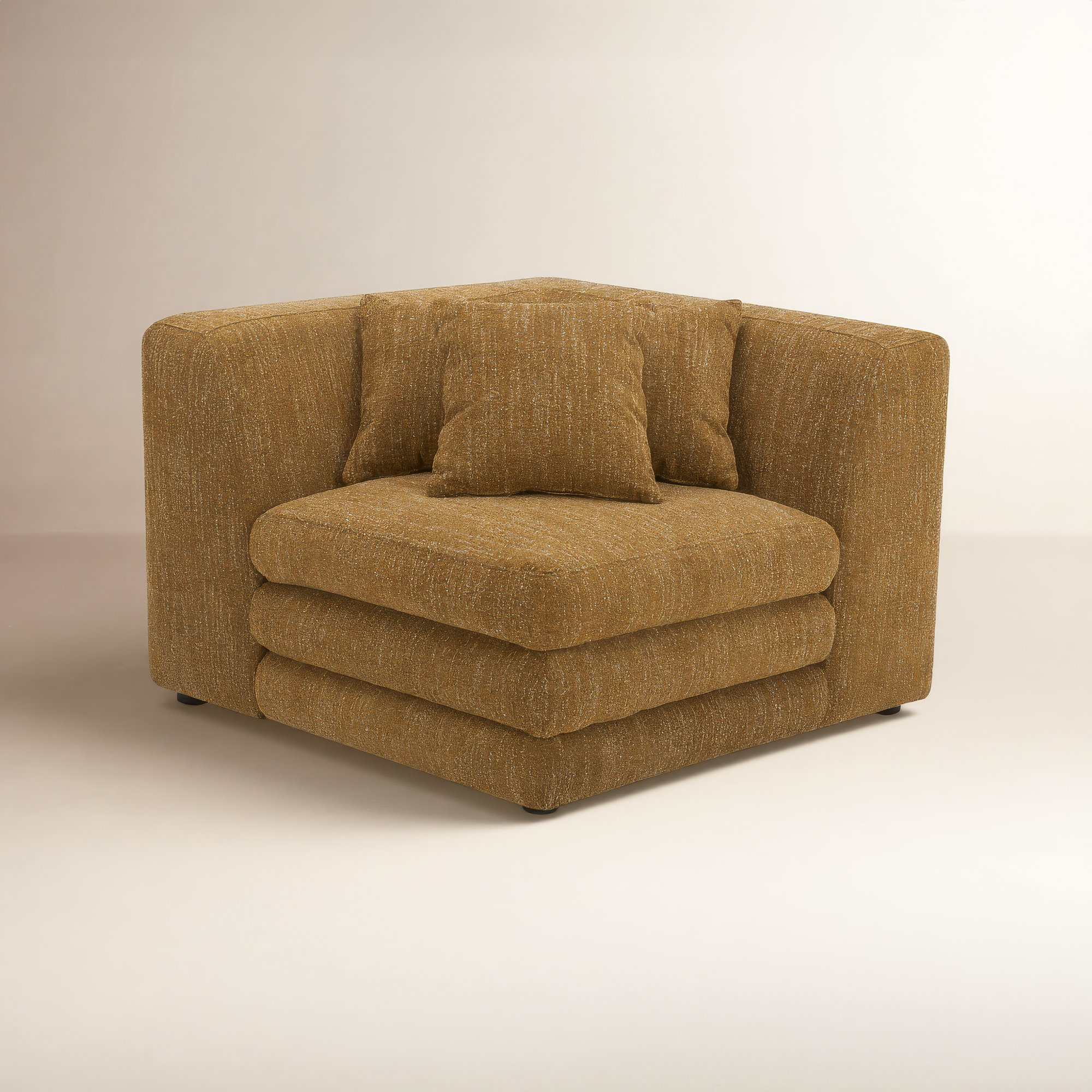 Donia Upholstered Accent Chair, Amber Glow Mustard Tweed