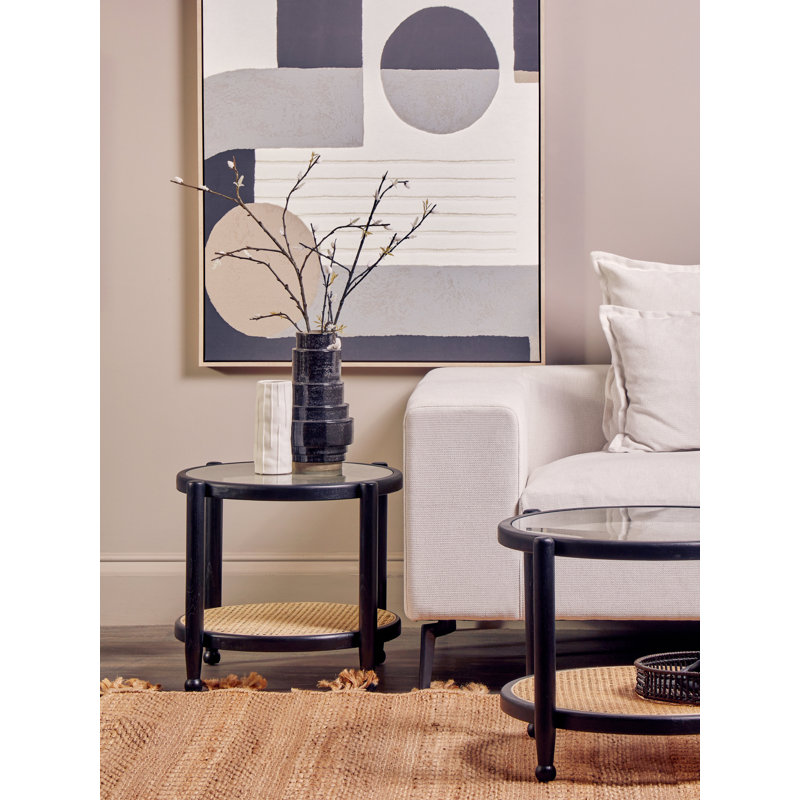 Amogh Glass Top End Table