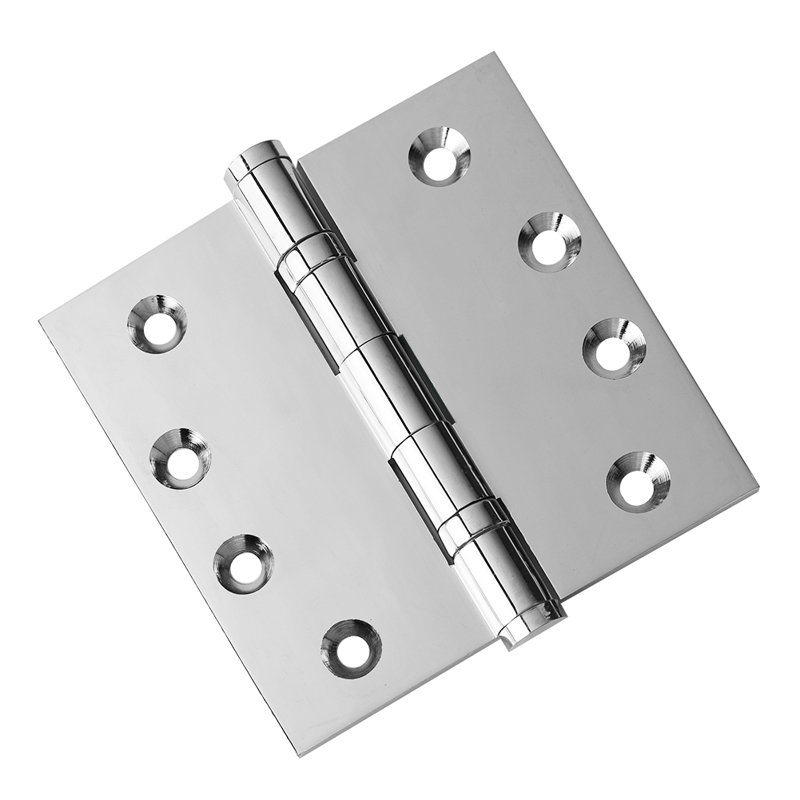 Charnière de porte simple à roulement à billes en laiton massif H 4,5 po x l 4,5 po, Chrome poli