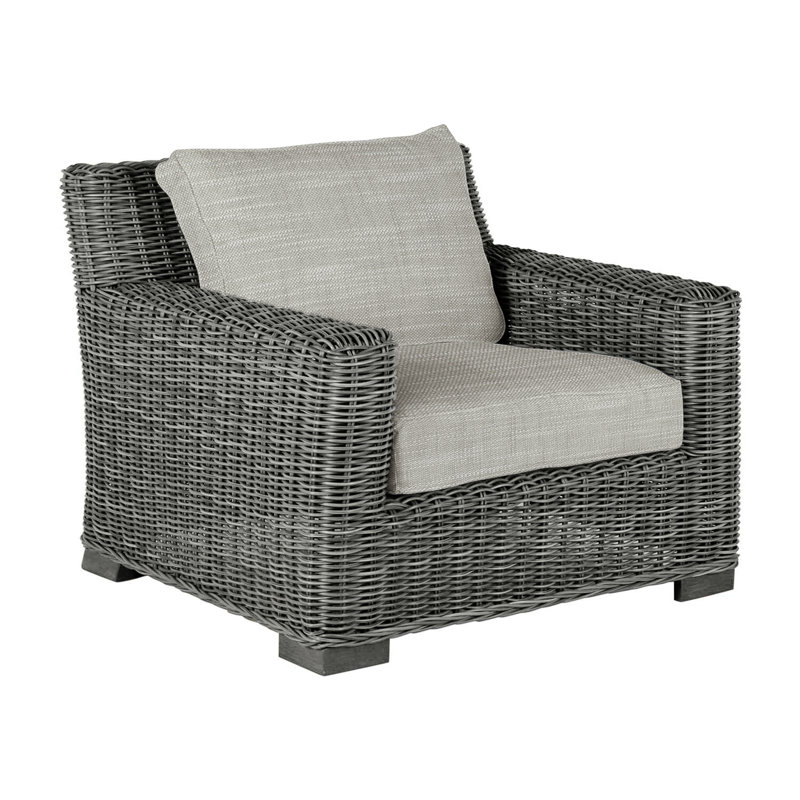 Rustic Woven Lounge Chair - Slate Gray, Slate Gray, Rollo Silver, Welt