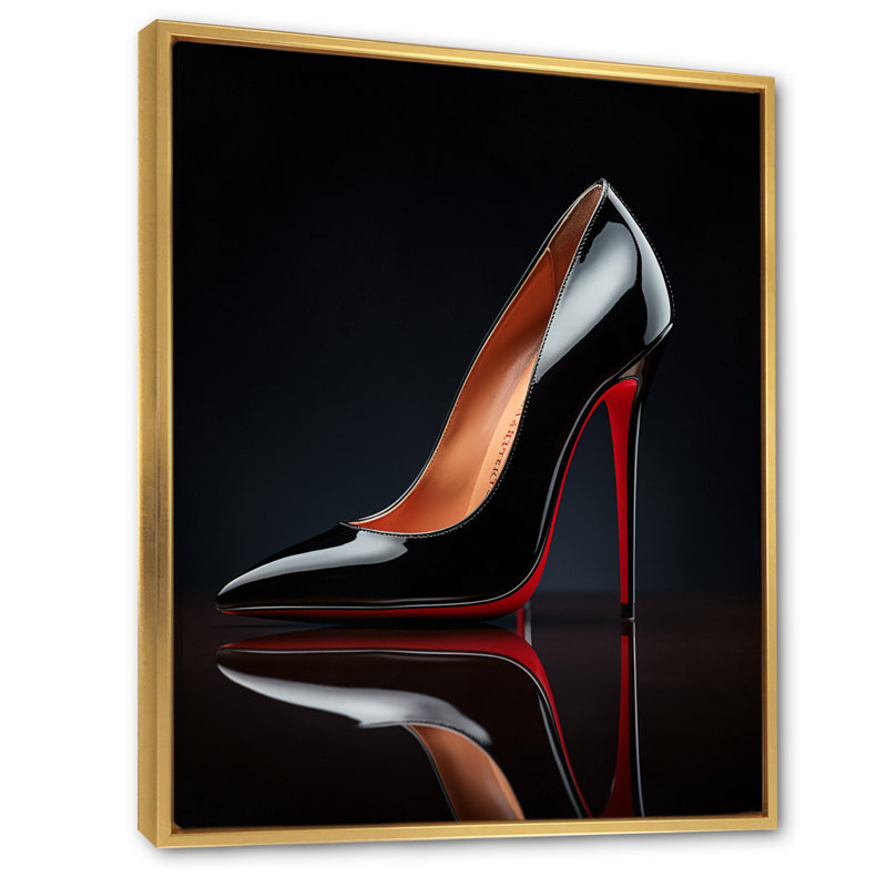 «Latroya Fashion», talons hauts rouges et noirs, silhouette épurée IV - imprimé, H 20 po x l 12 po x P 1 po