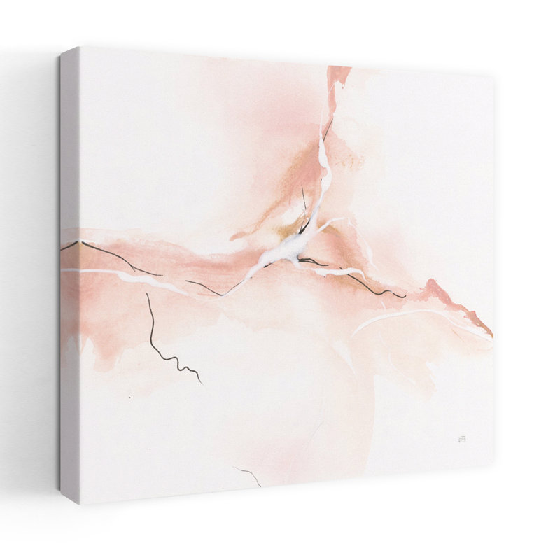 Marbre rose II, art contemporain abstrait, H 18 po x l 18 po