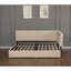 Lit double avec rangement, polaire beige, cadre en bois, style nuage moderne pour la maison