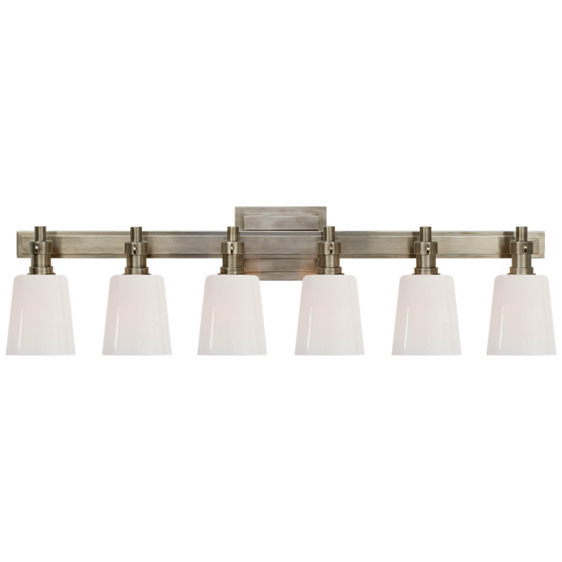 Thomas O'Brien Bryant Six-Light Linear Bath Sconce, Antique Nickel
