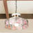 1 - Light 16" Pink Floral Stained Glass Pendant Light