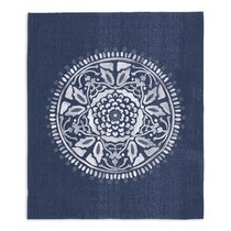 Old floral tapestry background in dark blue Stock Photo - Alamy