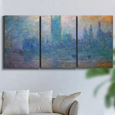 " The Bridge At Argenteuil, Gray Weather, 1874 " 3 - Pieces