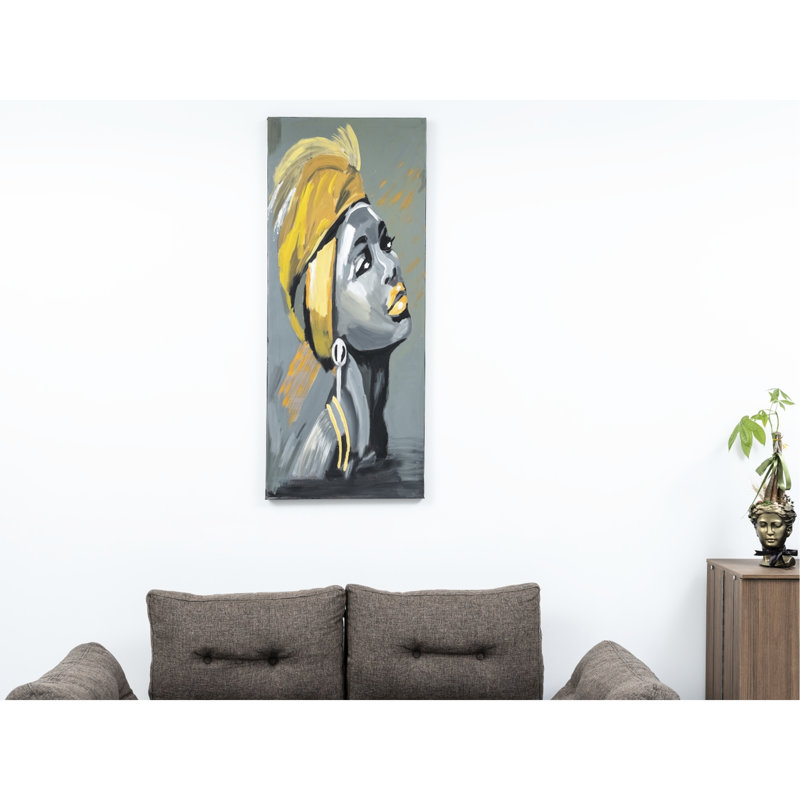 47'' X 19'' Grey Canvas Wall Creations - Hand-painted For Creative Interiors Charms Charming Decor