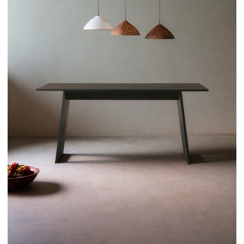 Table de bar rectangulaire en noyer récupéré, H 29,53 po x L 62,99 po x l 31,5 po, Noir