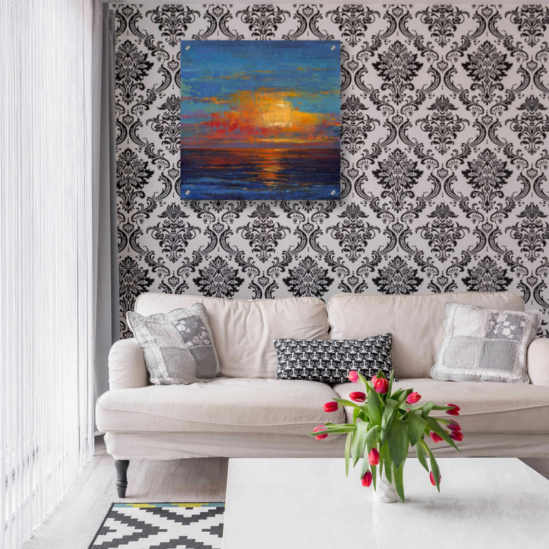 «Sun Down I» par Tim O'Toole, art mural en verre acrylique, H 24 po x l 24 po x P 0,2 po