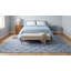 Tapis bleu / gris en laine noué à la main de conception unique 6 pi x 9 pi
