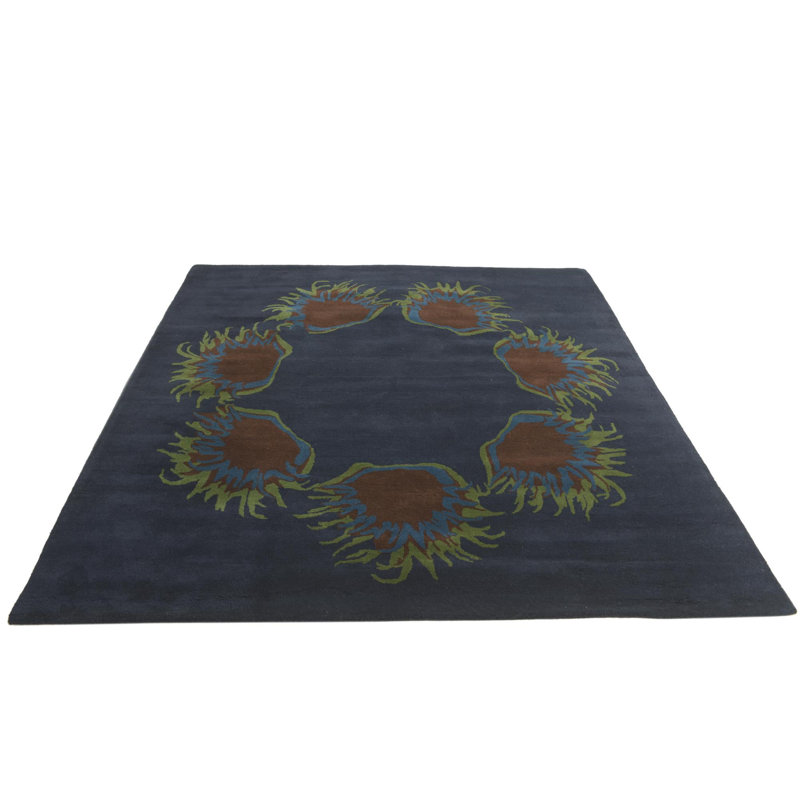 Tapis carré bleu marine Orlando