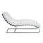 Chaise Qortini, sherpa blanc et acier inoxydable