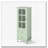 Arched Cabinet with Glass Doors and Double Drawer-184972092