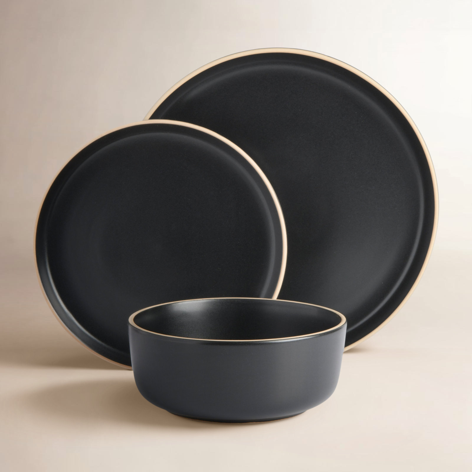 Holiday Porcelain Dinnerware Set, Black
