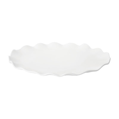 2-Piece White 16" Melamine Round Platter