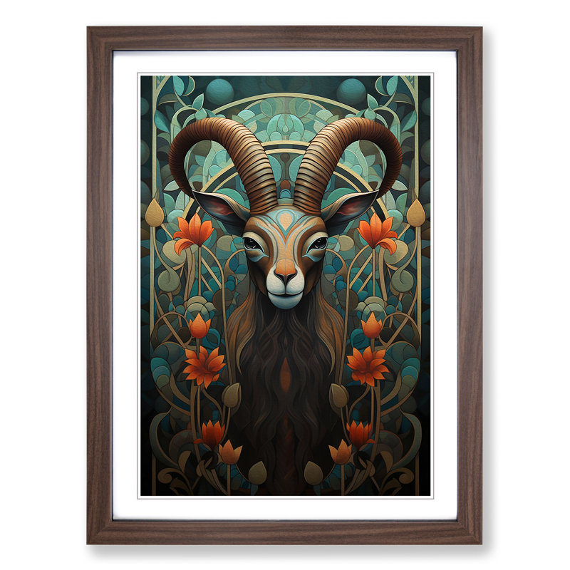 Goat Art Deco No.3 - Framed Print
