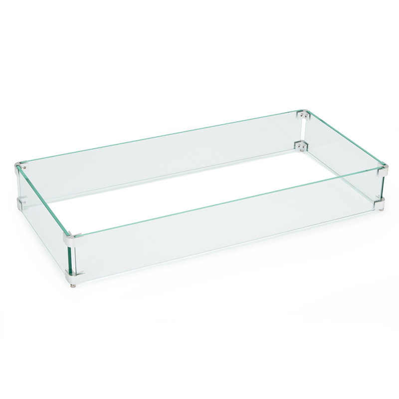Pare-feu pour foyer (verre), H 4,72 po x l 33,07 po x P 15,35 po