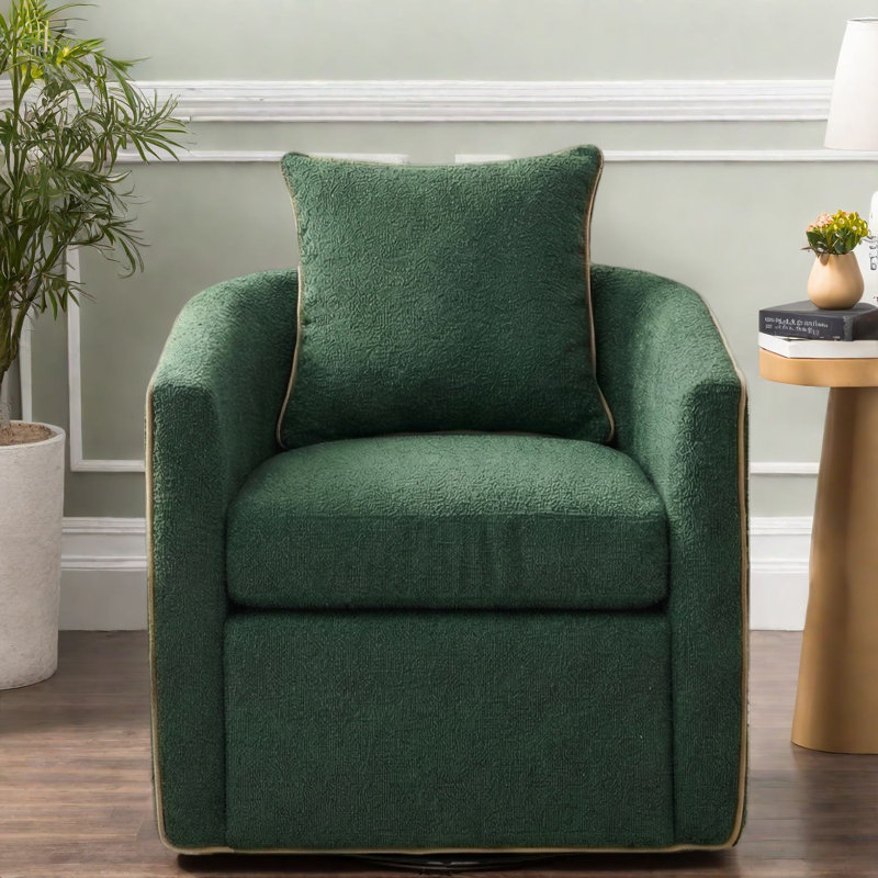 Fauteuil d'appoint pivotant moderne avec revêtement capitonné pour espaces de vie