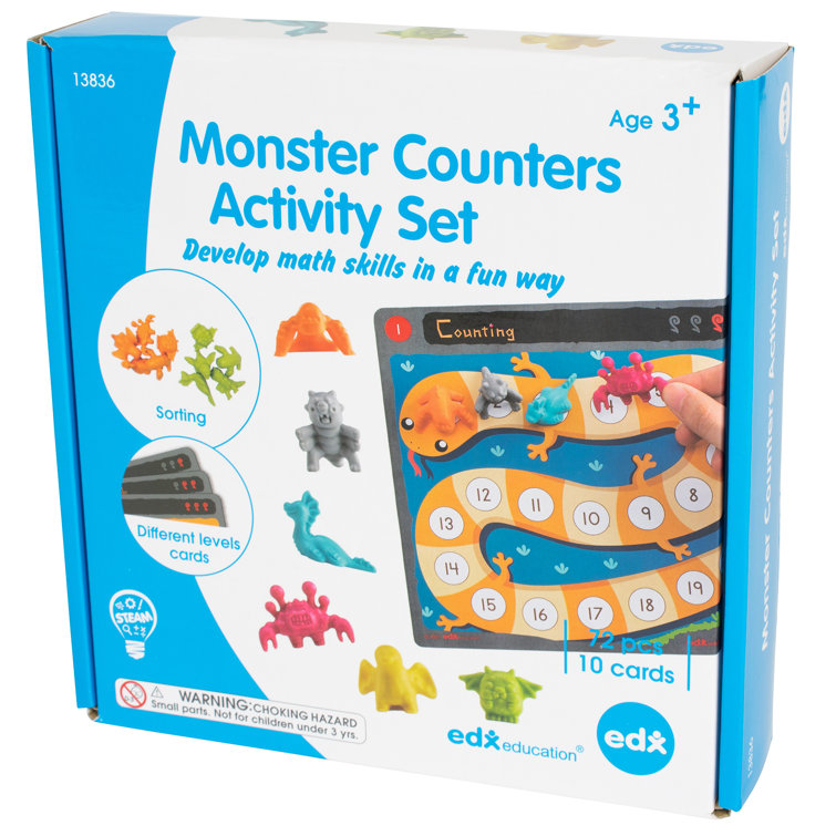 Edx Education Monster Counters Activity Set with 10 Double-Sided ...