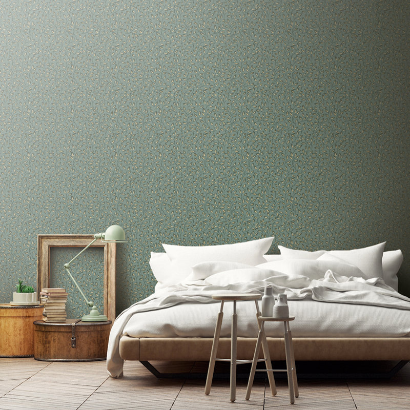 Bryanna 1005cm x 53cm Matte Wallpaper Roll, Dark Green