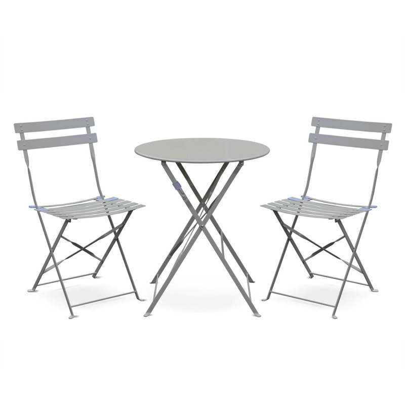 Westcliff Bistro Table Set with 2 Chairs, Grey