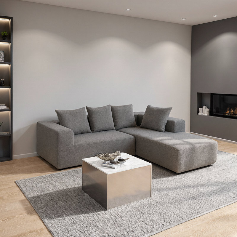 Ensemble de canapés modulaires Boneless, Tissu gris foncé