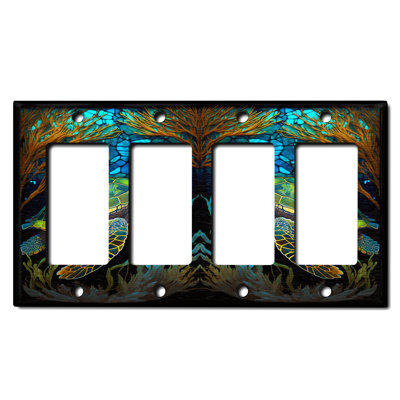 Copper Rust Patina Teal Print 4 - Gang Rocker Standard Wall Plate