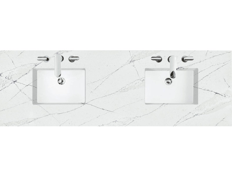 Bristol 72'' W Double Vanity, Eternal Jasmine Pearl, Saddle Brown, 8" Widespread