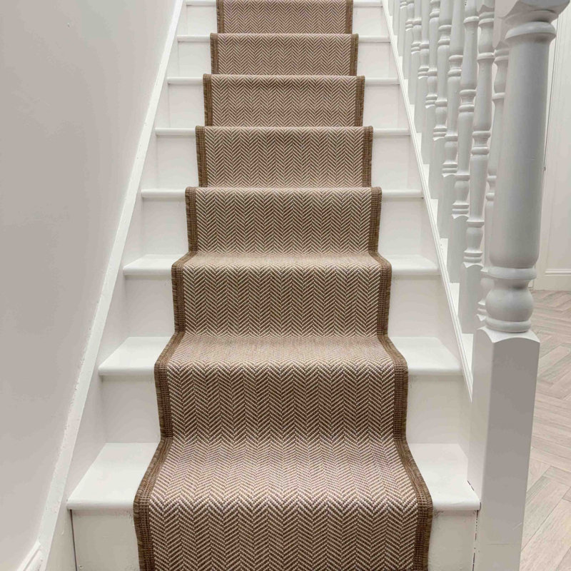Stair Runner Geometric Flatweave Area Rug, Runner 60 x 510 cm