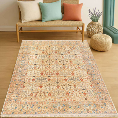 Tapis botanique traditionnel chaleureux