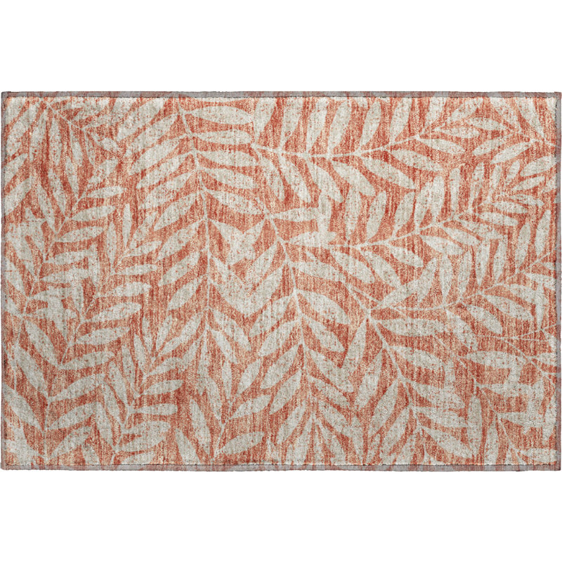 Tapis saumon Prisco lavable à la machine de qualité supérieure, Rectangle 1 pi 8 po x 2 pi 6 po