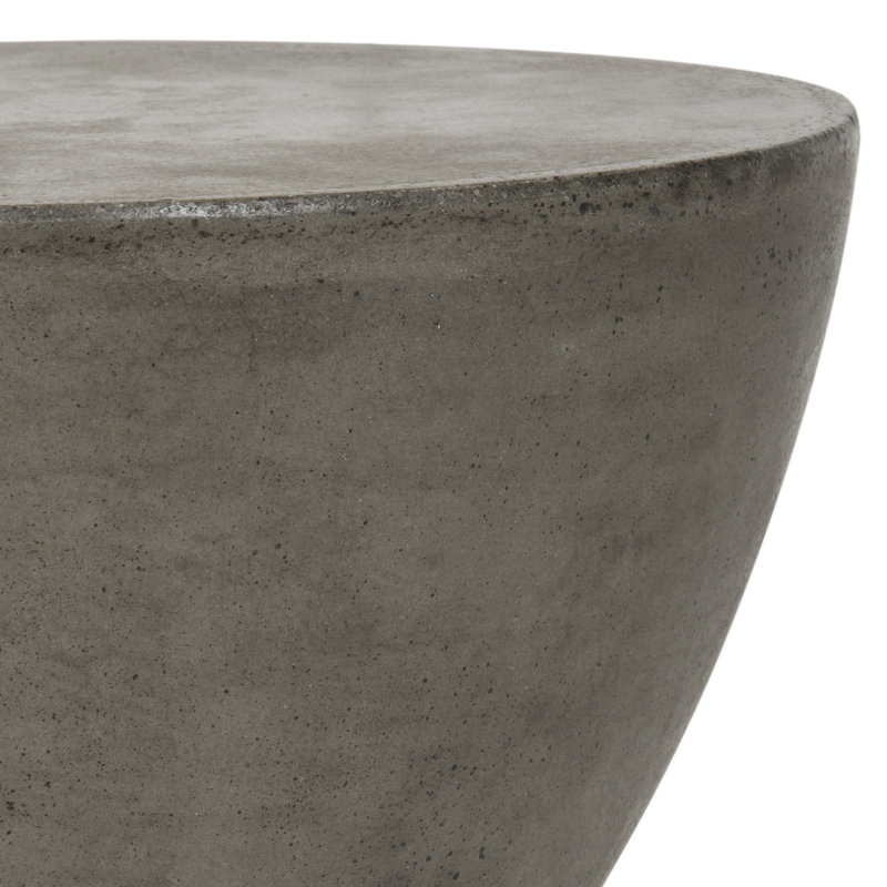 Outdoor Chenai Concrete Accent Table, Dark Grey